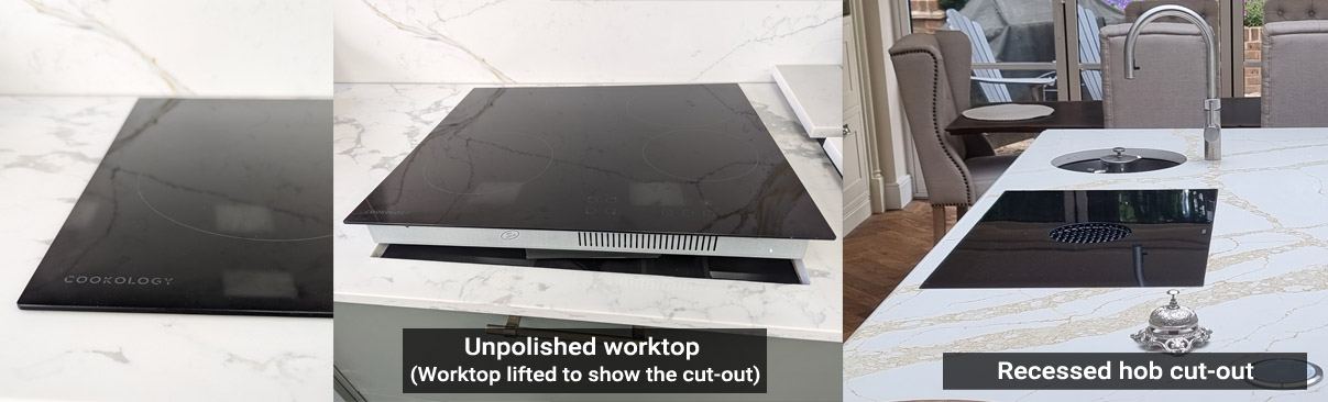 Kitchen hob recessed vs unpolished